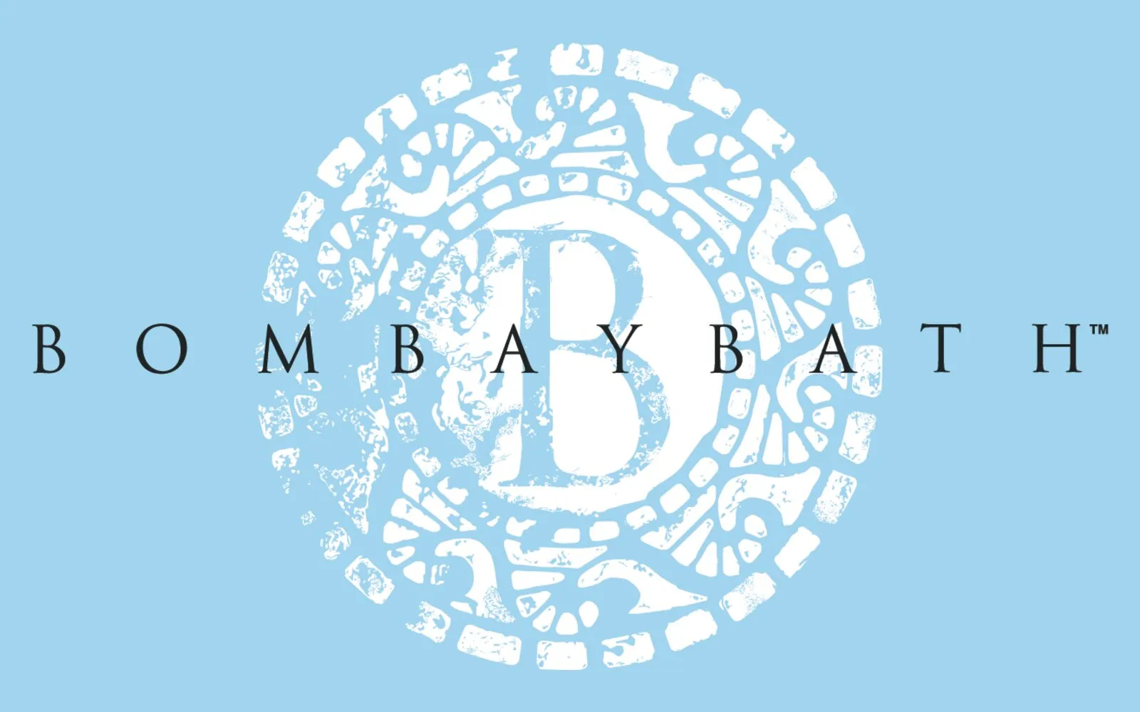 Bombay Bath logo — an ornamental medallion B and wordmark on a pale blue field.