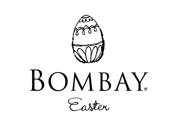 Bombay Easter mark — a hand-drawn decorated egg above the Bombay wordmark with an "Easter" script.