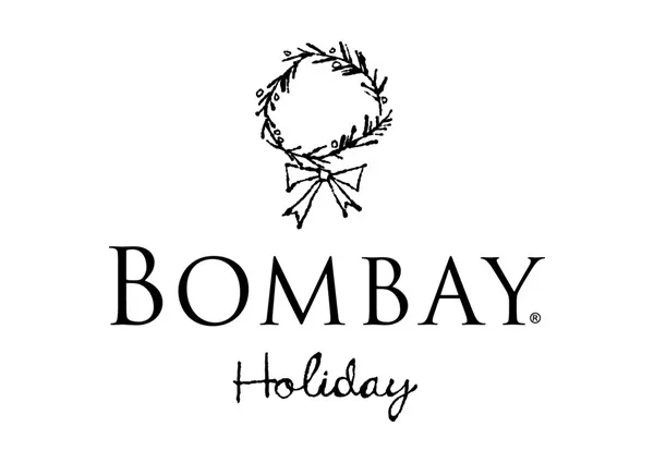Bombay Holiday mark — a hand-drawn wreath above the Bombay wordmark with a "Holiday" script.