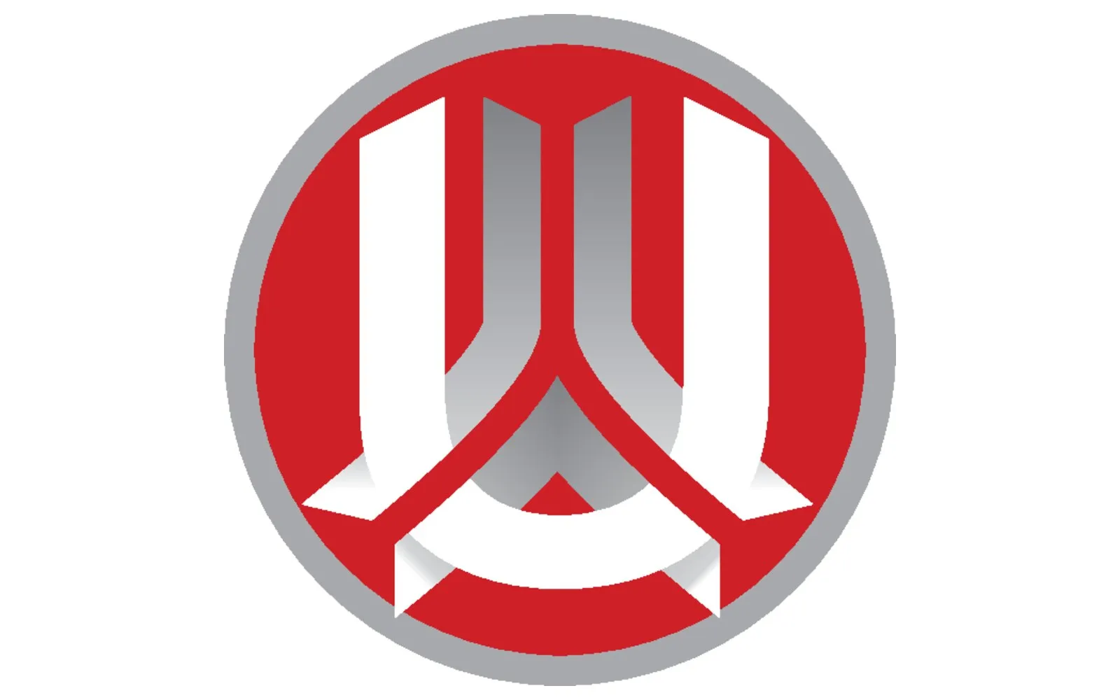 Raytheon Unify logo concept — a stylized monogram within a red and silver roundel.